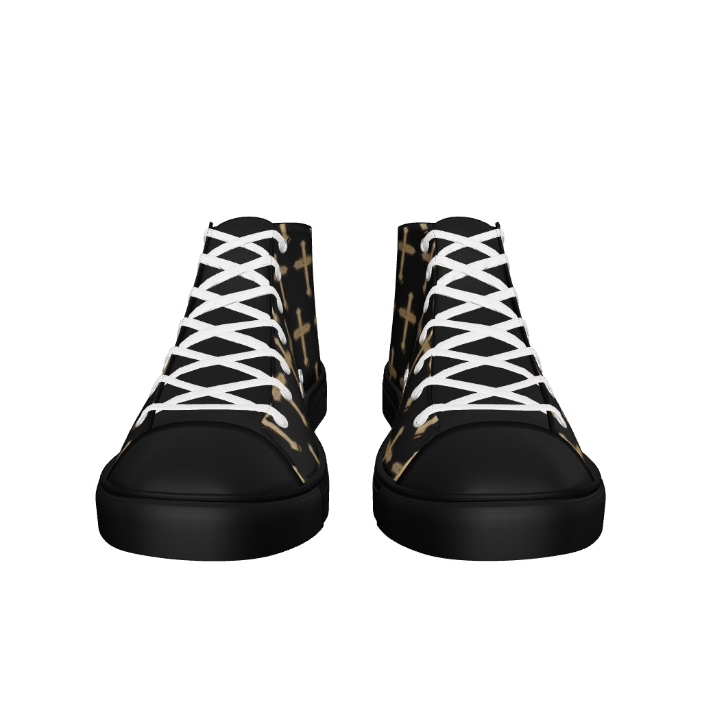 FORGIVEN DARK Women’s high top canvas shoes